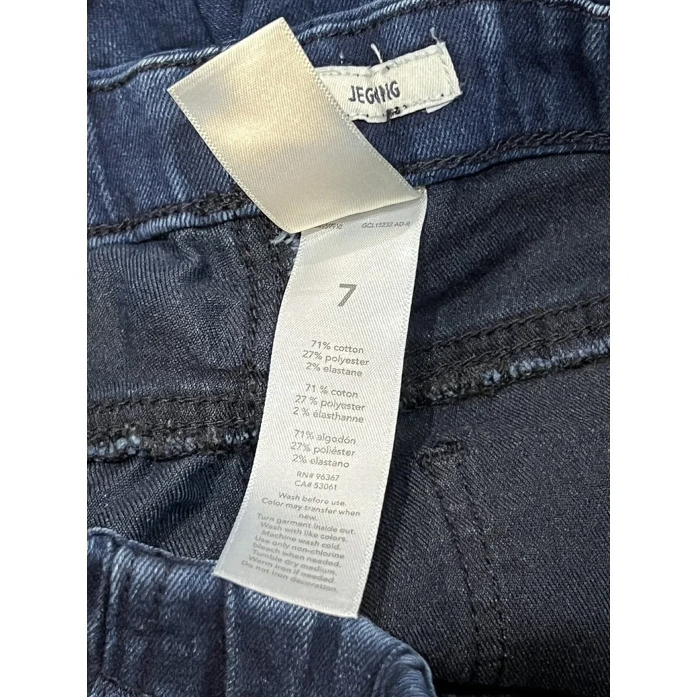 OshKosh Bgosh Girls Jeggings Size 7 Dark Wash‎ Denim Look Pull On Pants